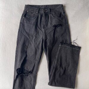 Ksubi Black Ripped Straight Leg Jeans